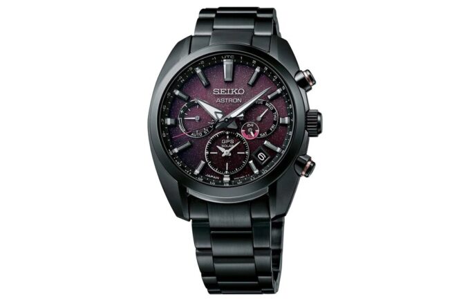 ASTRON Astron GPS Solar Dual-Time 42,7 mm Edición limitada Negro/Púrpura