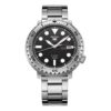 N.º 5 Reloj mecánico automático pequeño con correa de acero Negro