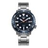 N.º 5 Reloj mecánico automático pequeño de acero con correa azul