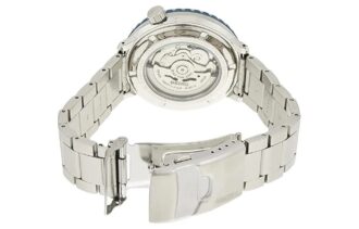 N.º 5 Reloj mecánico automático pequeño de acero con correa azul