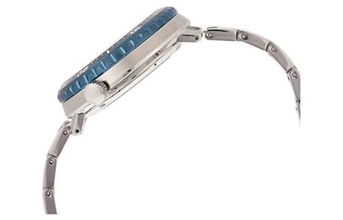 N.º 5 Reloj mecánico automático pequeño de acero con correa azul