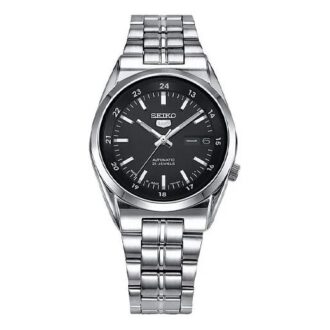 N.º 5 Sports Reloj deportivo mecánico con correa de acero, negro