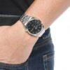 N.º 5 Sports Reloj deportivo mecánico con correa de acero, negro
