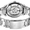 N.º 5 Sports Reloj mecánico de negocios deportivo de acero con correa resistente al agua, blanco