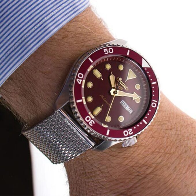 N.º 5 Sports Reloj mecánico rojo vino