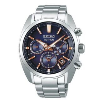 Reloj Astron GPS con energía solar Azul Plata