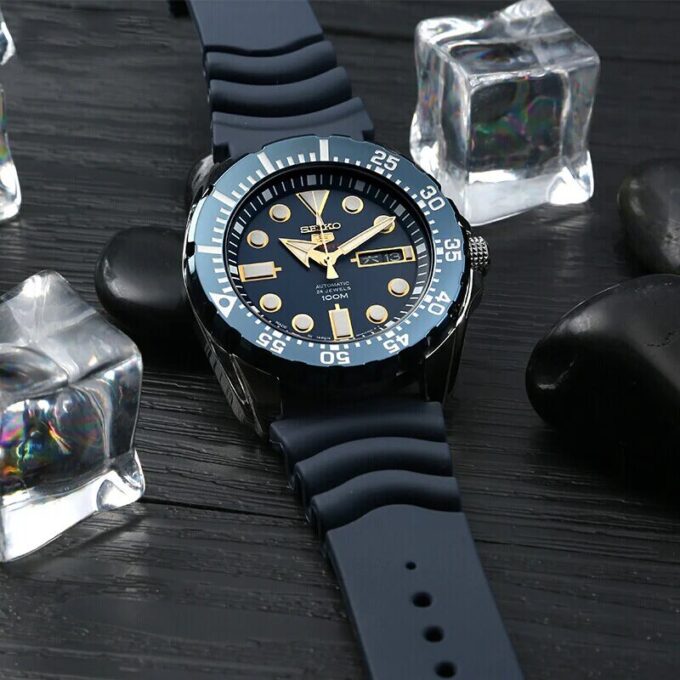 Reloj automático resistente al agua para hombre con esfera azul