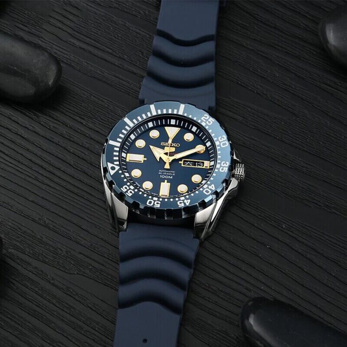 Reloj automático resistente al agua para hombre con esfera azul