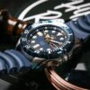 Reloj automático resistente al agua para hombre con esfera azul