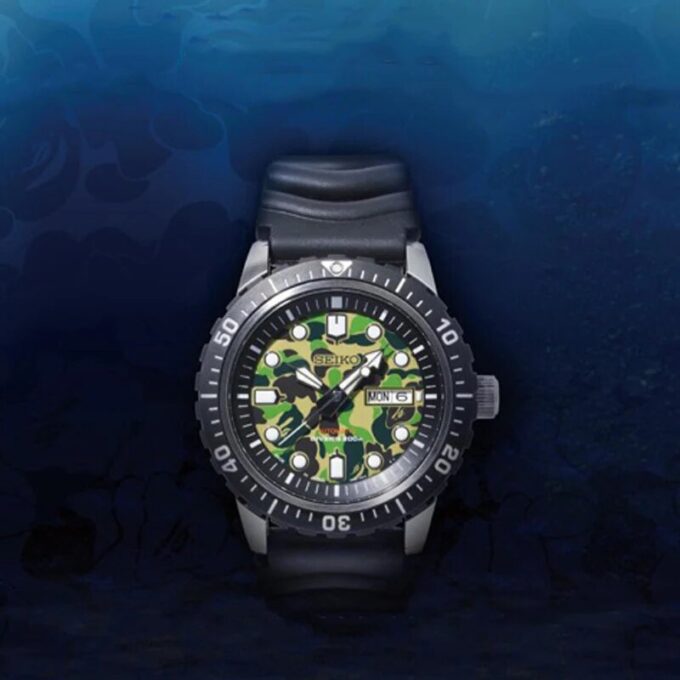 Reloj de buceo mecánico BAPE X Seiko Crossover