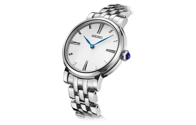 Reloj de cuarzo impermeable azul pequeño