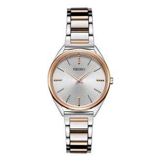 Reloj de cuarzo resistente al agua, plateado/oro rosa/blanco