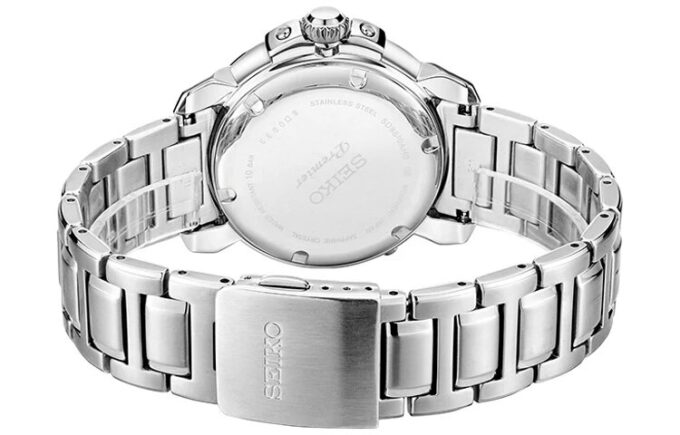 Reloj de la serie Premier con esfera azul, correa de acero y cristal de zafiro