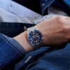 Reloj deportivo casual, mecánico, azul e impermeable