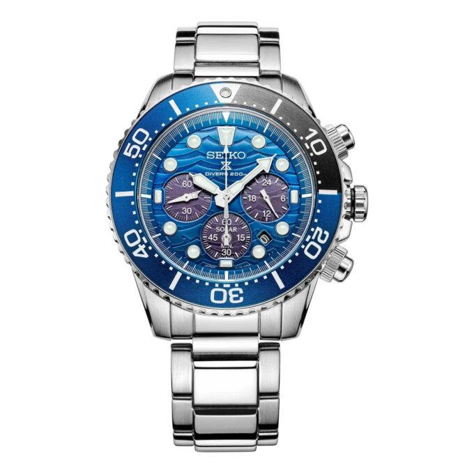 Reloj deportivo de energía solar con correa de acero