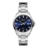 Reloj impermeable azul acero con correa de acero para uso diario y de negocios