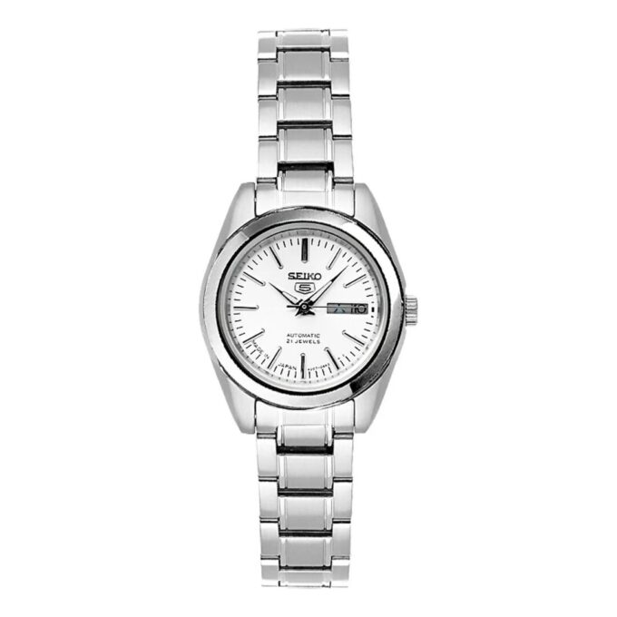 Reloj mecánico automático Business 5 con calendario, resistente al agua, blanco