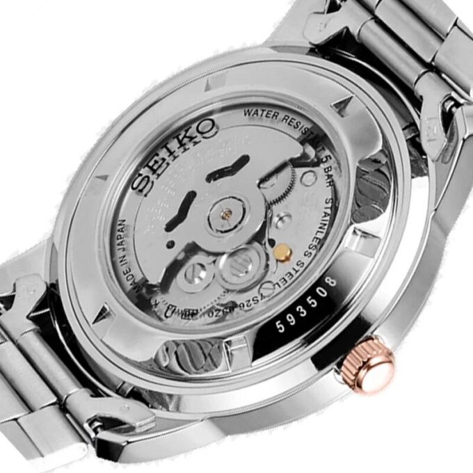 Reloj mecánico automático de la serie n.º 5 con correa de acero