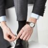 Reloj mecánico automático Presage con esfera blanca y correa marrón