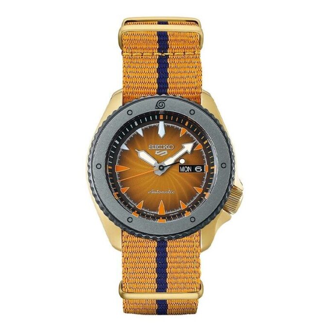 Reloj mecánico crossover de edición limitada de la serie Naruto, amarillo