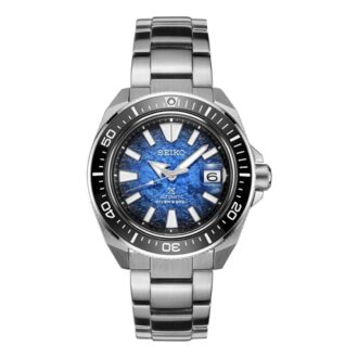 Reloj mecánico de la serie Prospex con lente de zafiro, correa de acero azul degradado y resistencia al agua de 200 metros