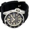 Reloj mecánico deportivo con correa de caucho de la serie n.º 5, color negro, SRPD73k2