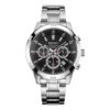 Reloj Three Eyes con esfera negra y resistente al agua