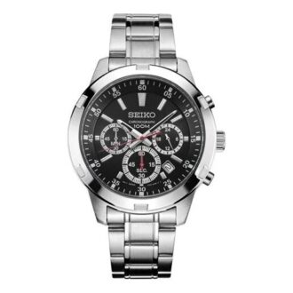 Reloj Three Eyes con esfera negra y resistente al agua